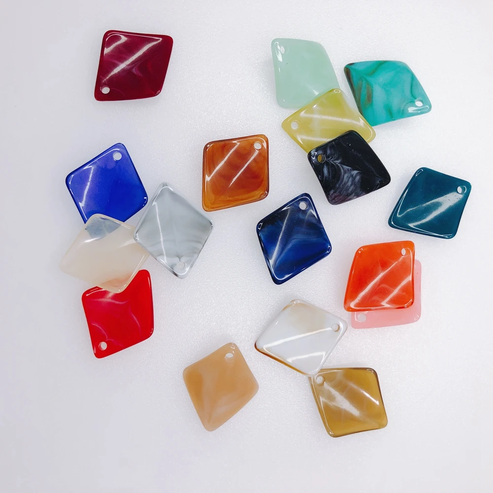 20 pieces / lot DIY Retro Smoky Curved Large Diamond Resin Acrylic Pendant Earring Earrings Accessories Other