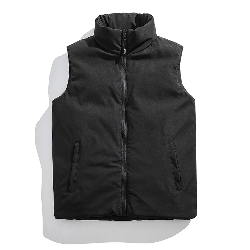 2023 New Korean Men'S Autumn And Winter Trend Down Cotton Vest With Large Warm Shoulder And Thickened With Double Coats Man