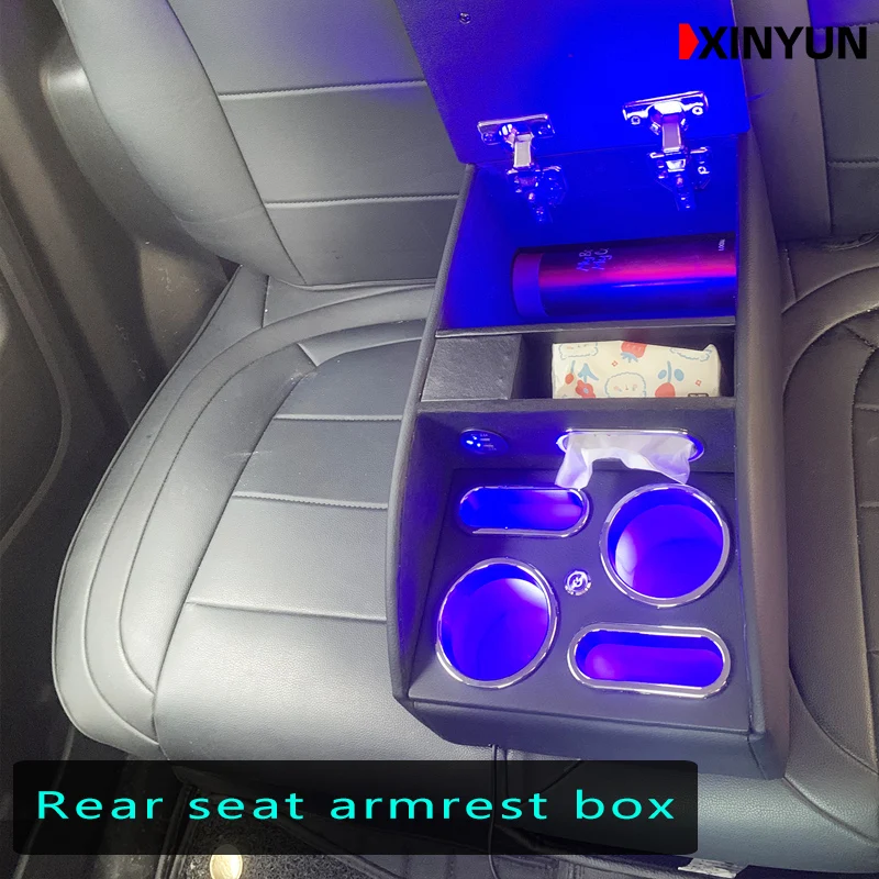 

FOR MINI cooper clubman Countryman Paceman MINI Coupe R55 R56 Rear handrail box mobile phone charging USB LED Put paper towels