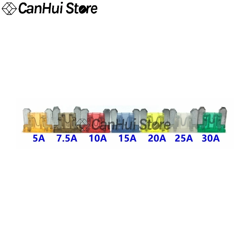 10pcs Fuses Mini Small Medium Car Fuse 1A 2A 3A 5A 7.5A 10A 15A 20A 25A 30A 35A 40A 45A 50A Amp Clip Fuse Set for Car Truck