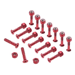 Tornillos de acero al carbono para monopatín, Tuercas para monopatín de tabla larga, juego de herramientas de repuesto de puente, tornillos de uñas, 16 Uds.