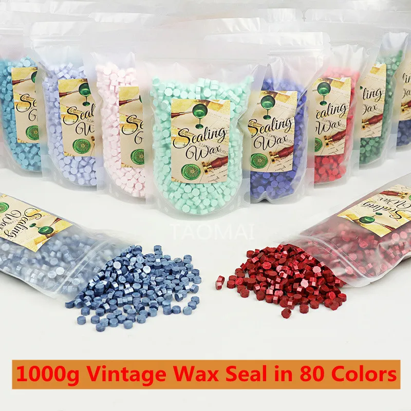 1Kg Vintage Seal Wax Paint Sealing Granule DIY Gift Box Wedding Invitation Office Grape Wine Bottle Sealing Wax 3000pcs