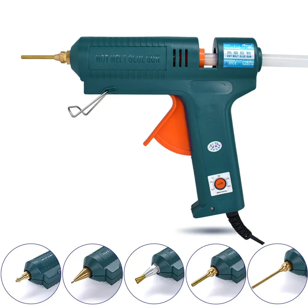 150W Hot Melt Glue Gun (SET-A Single) Leakproof Copper Nozzle Temperature Adjustable Use 11mm Glue Stick for DIY Home Gun Tool