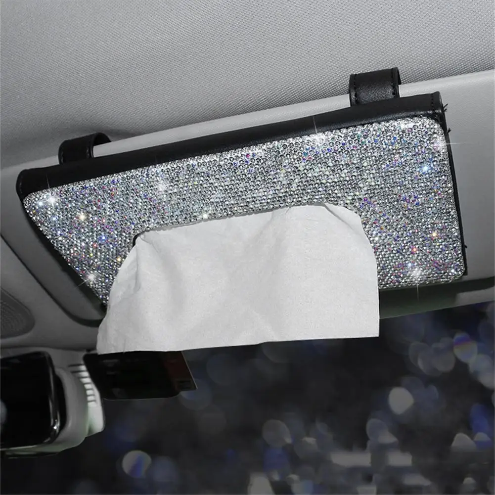 Useful Visor Tissue Case  Universal Fit Two Color Napkin Box  Auto Car Sun Visor Hanging Tissue Storage Box