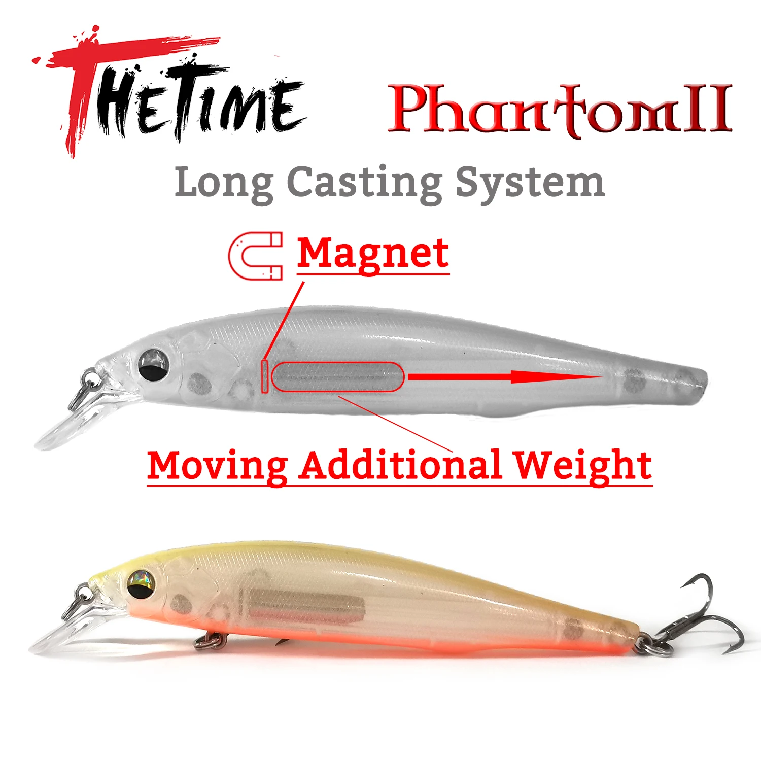 2022 Phantom II Suspend Minnow Lure 110mm 19g Long Casting Suspension Jerkbait Wobbler Artificial Baits Fishing For Bass Trout