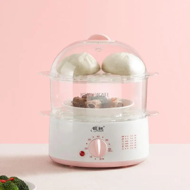 250W Multifunctional Electric Boilers 2-Layer Rapid Egg Cooker Steamer Egg Poacher Boiler Capacity Removable Tray