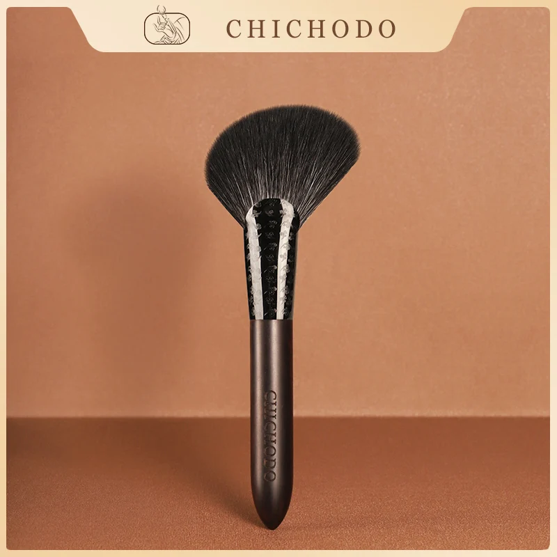 CHICHODO Makeup Brush-Luxurious Carved Ebony Animal Hair Series-Fox&Gray Rat&Goat Hair Bronzer Brush-beauty pen-F148