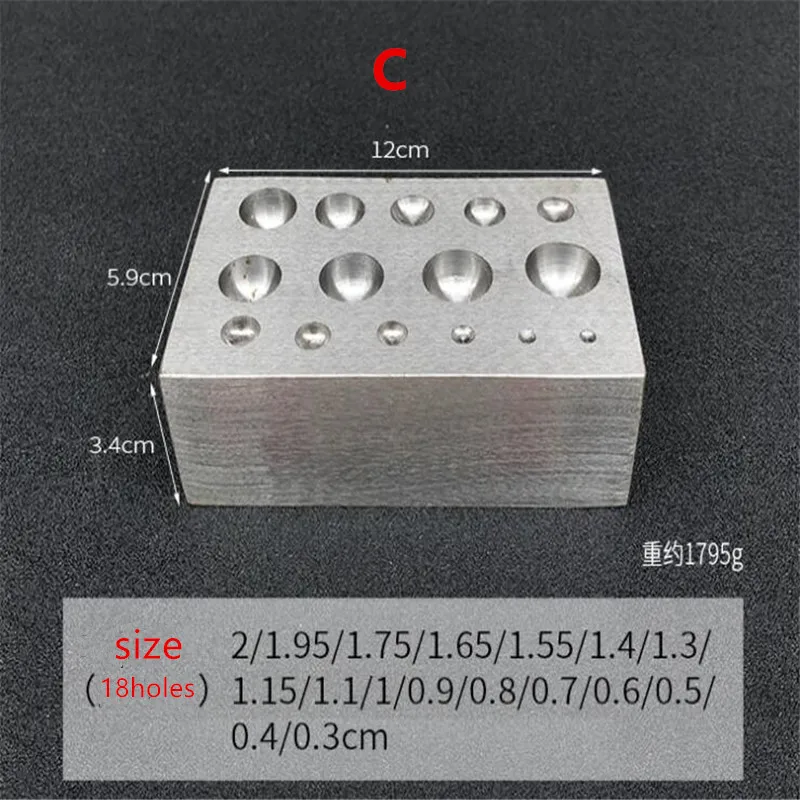 Thick long flat square anvil, rectangular nest for drilling half round flat anvil