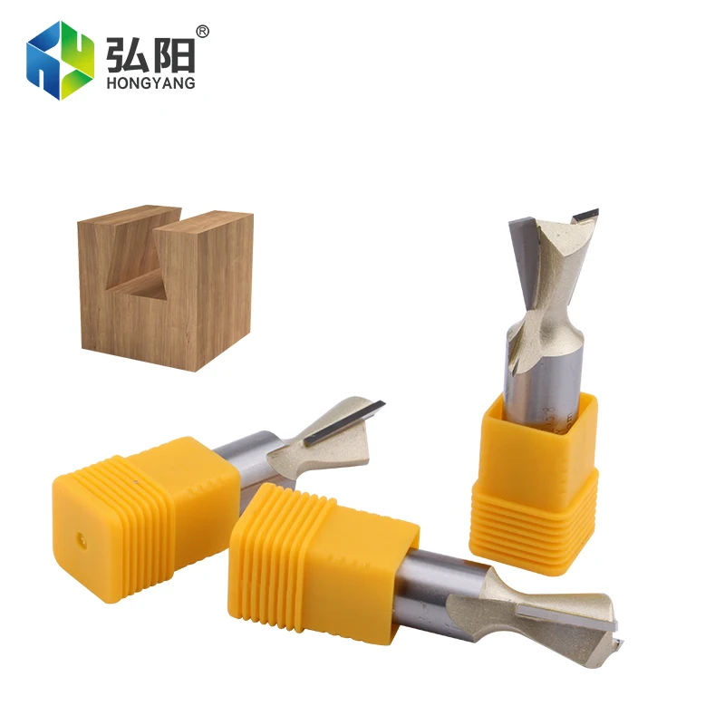 1 Uds. Cuchillo de cola de milano con mango de 1/2 "y 1/4", cuchillo ranurado para gabinete con fresa de 2 bordes, tallado de carburo de tungsteno para carpintería MDF