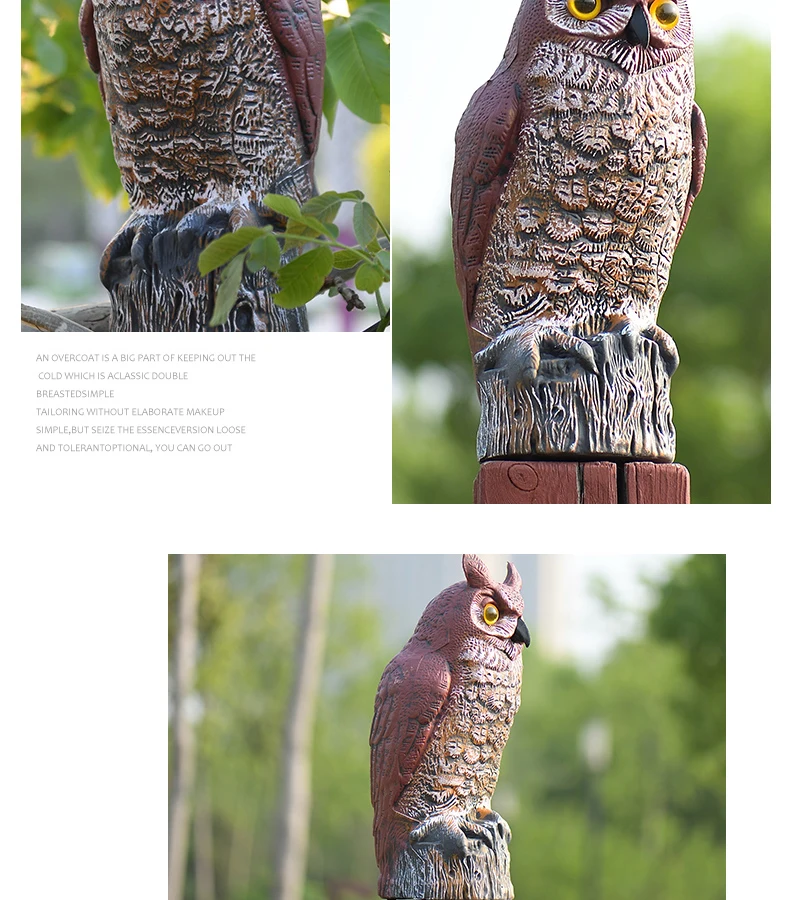 ZILIN great horned owl bird scaring decoy/bird repellent   17*15*41 cm