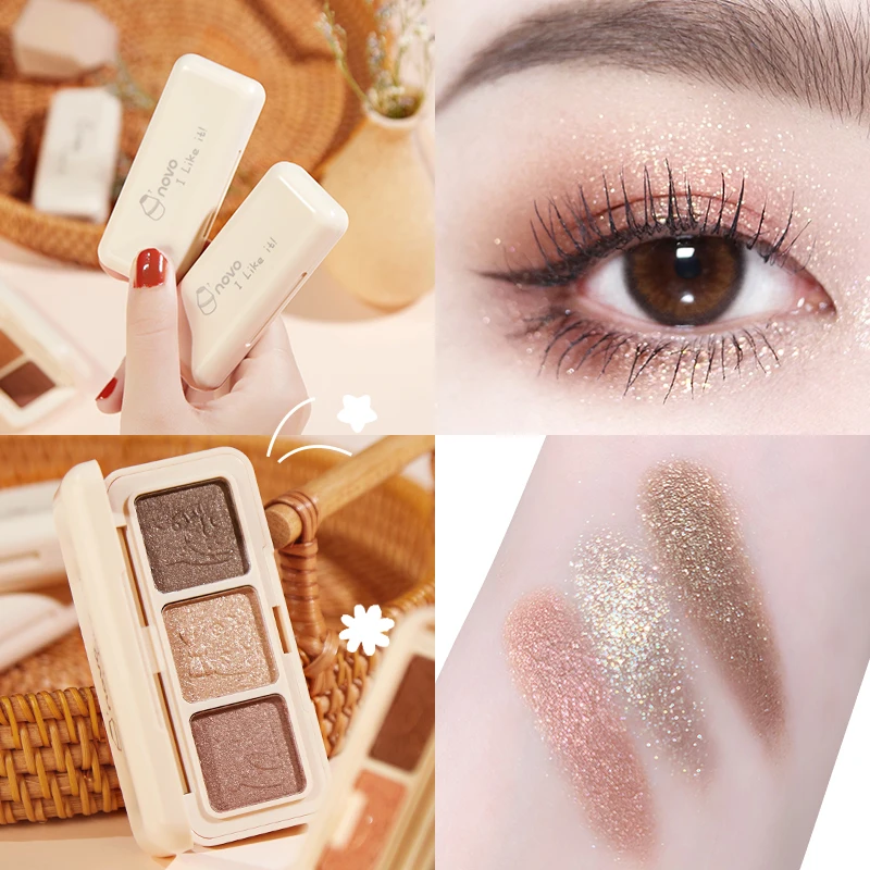 Milky Tea Shiny Eyeshadow Palette Matte Shimmer Glitter Face Contour Highlight Waterproof Long Lasting Pigmented Soft Eye Makeup