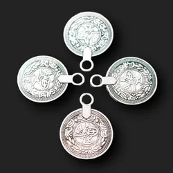 10pcs Silver Plated Coin Pendants Retro Earrings Bracelet Jewelry Accessories DIY Charms For Metal Handicraft Making A2318