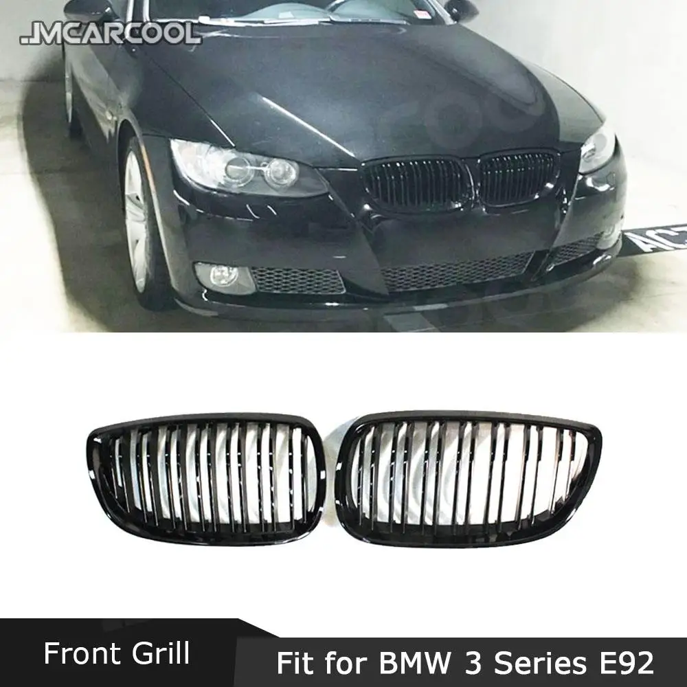 

Carbon ABS Front Bumper Kidney Twin Fins Sport Racing Grill Car Decorations for BMW E92 LCI E93 318i 320i 328i 335i Coupe 2 Door