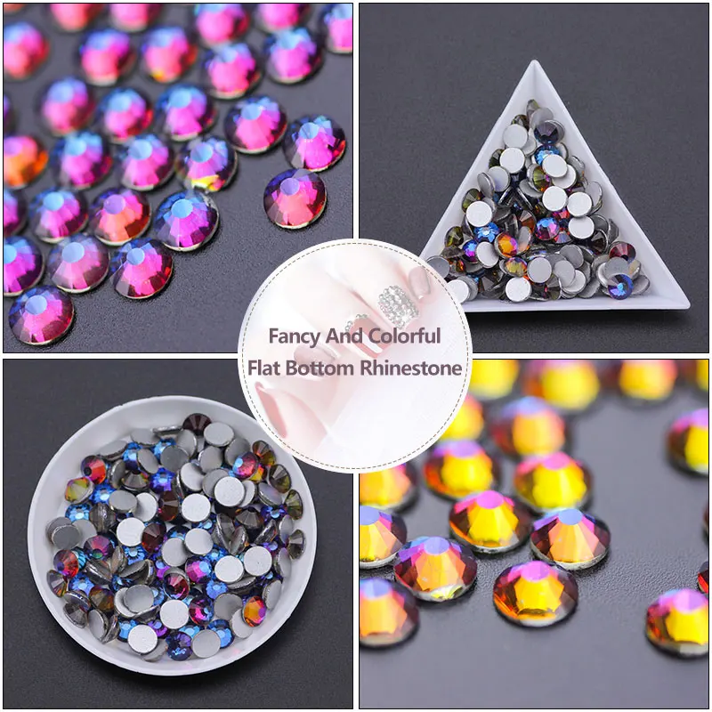 Super Shiny Nail Crystal Rhinestone Blue flame Rhinestone Non-HotFix FlatBack Glass 3D Nail Art Decorative Nail Accessories