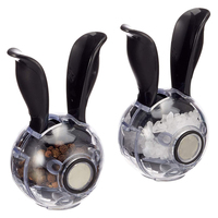 Salt and Pepper Grinder Mini Manual Spice Grinder Multifunctional Kitchen Tools Black Rabbit Ears Design Abrader High Quality