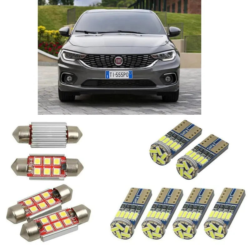 

Interior led Car lights For Fiat tipo 160 hatchback estate 356 hatchback 357 saloon 356 bulbs for cars License Plate Light 8pc