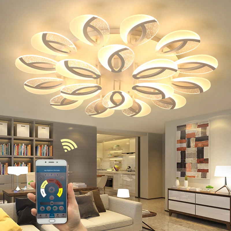 LED Chandelier Modern Ceiling chandeliers Lighting For Living Room Bedroom kitchen With Remote Control Lustre Light Fixtures