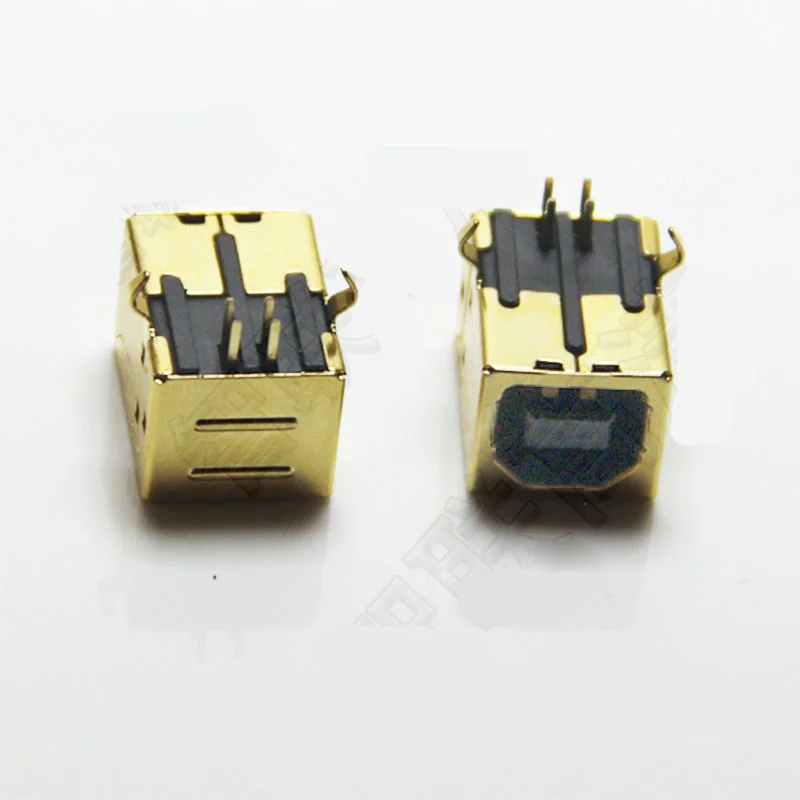 20PCS/100Pcs USB B Type 3U Gold plated Jack Connector Printer Port Female Socket Right Angle PCB Connector