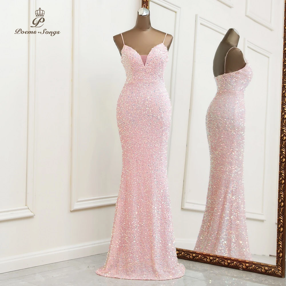 Sexy strap pink evening dresses mermaid formal dresses prom dresses sexy evening gown strapless party dresses Bridesmaid dresses