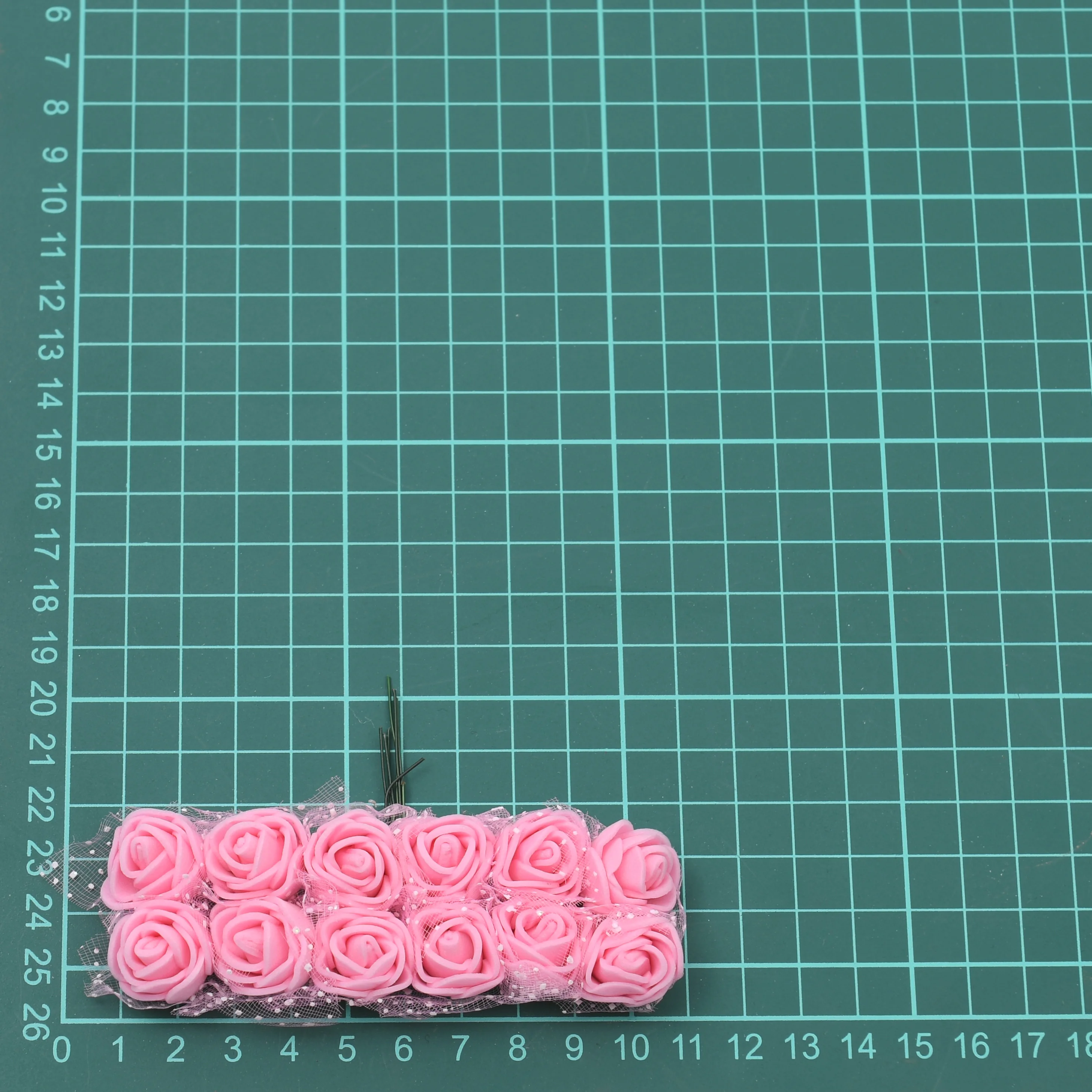 144 Uds Mini encaje Pe Rosa espuma cabezas de flores ramo para boda decoración del hogar Scrapbooking DIY corona flores artificiales