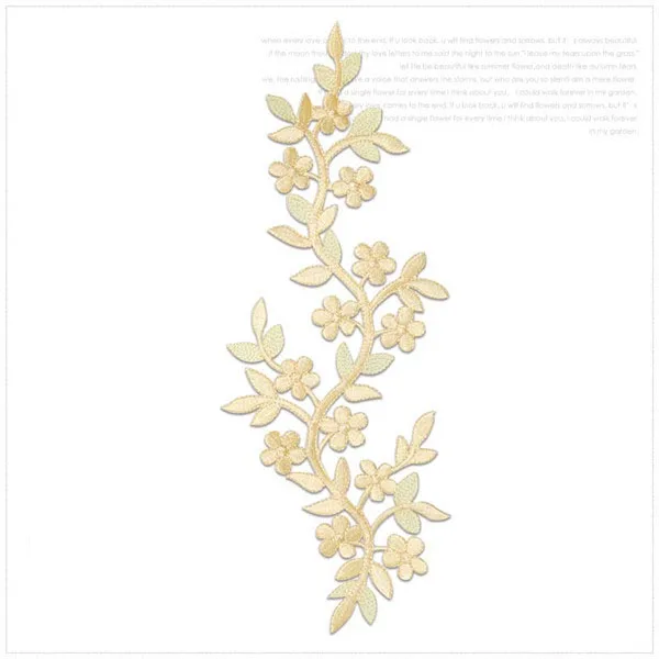26cm Plum Blume Kostüm Patches Eisen Auf Applique für Kleidung Thermoadhesive Patches Aufkleber Auf Kleidung Gestickte Patches – Detail 4