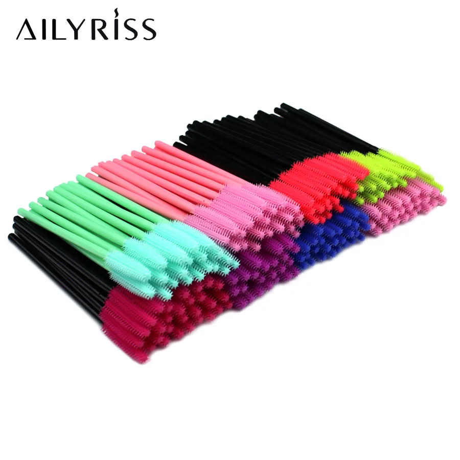 Disposable Eyelash Brush 25/50 Pcs Crystal Eye Brush Diamond Handle Mini Mascara Wands Brush Eyelash Extension Makeup Brush Set