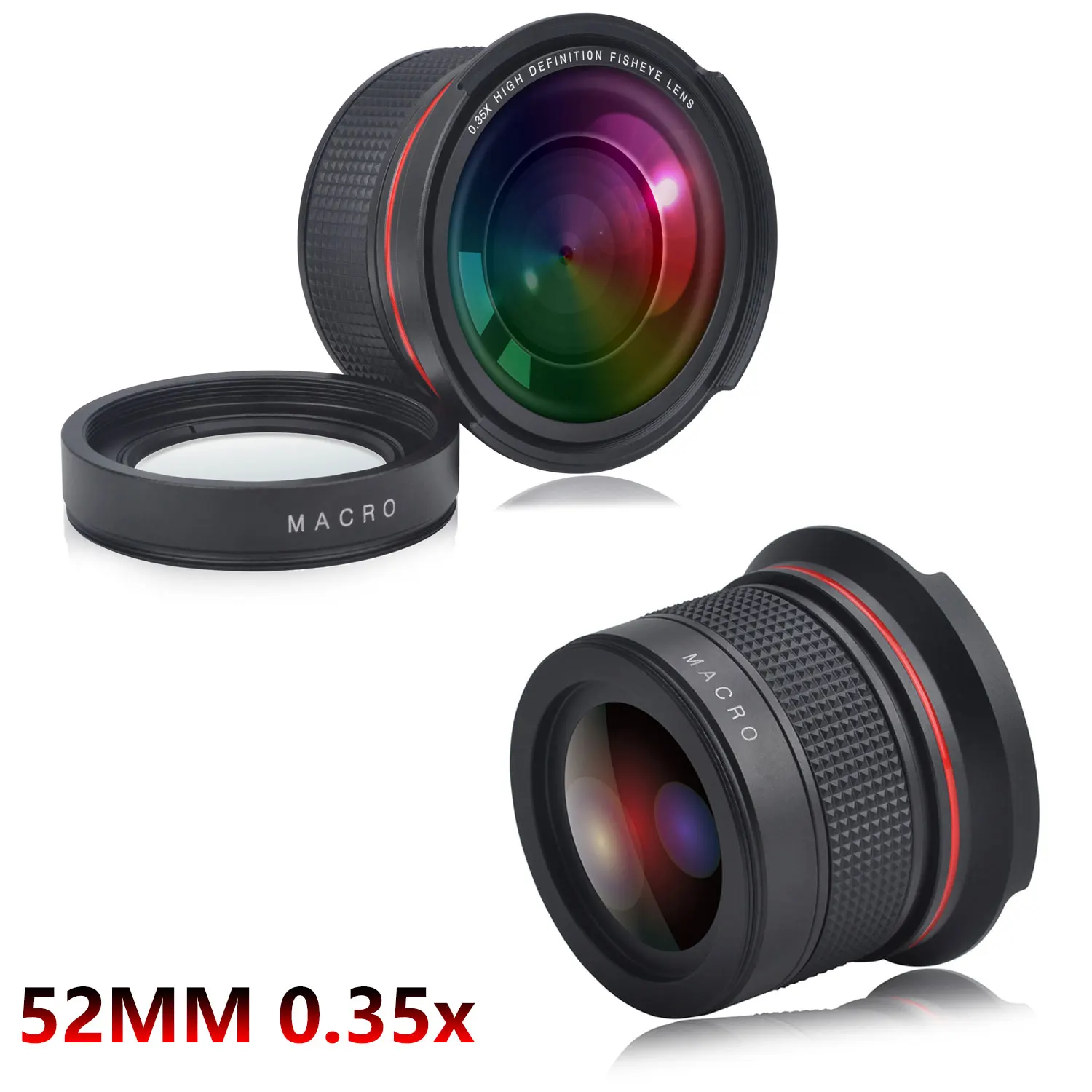 

1pc 52MM 0.35x HD Super Wide Angle Panoramic Macro Fisheye Lens for Nikon D5,D4,Df,D850,D810,D750,D610,D500,D7500,D7200,D5600