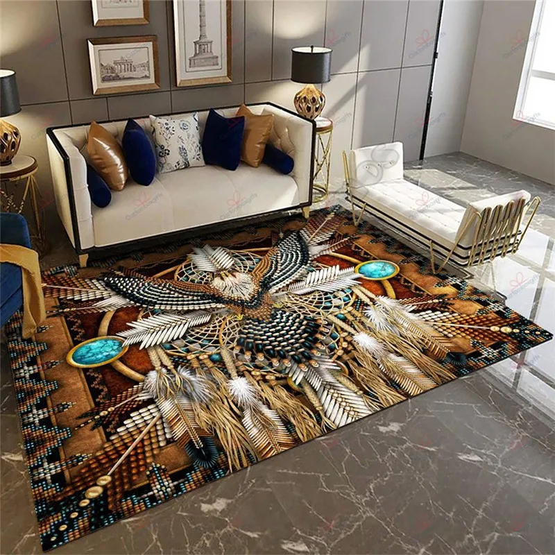 

Native Wolf Rug 3D All Over Printed Non-slip Mat Dining Room Living Room Soft Bedroom Carpet 12