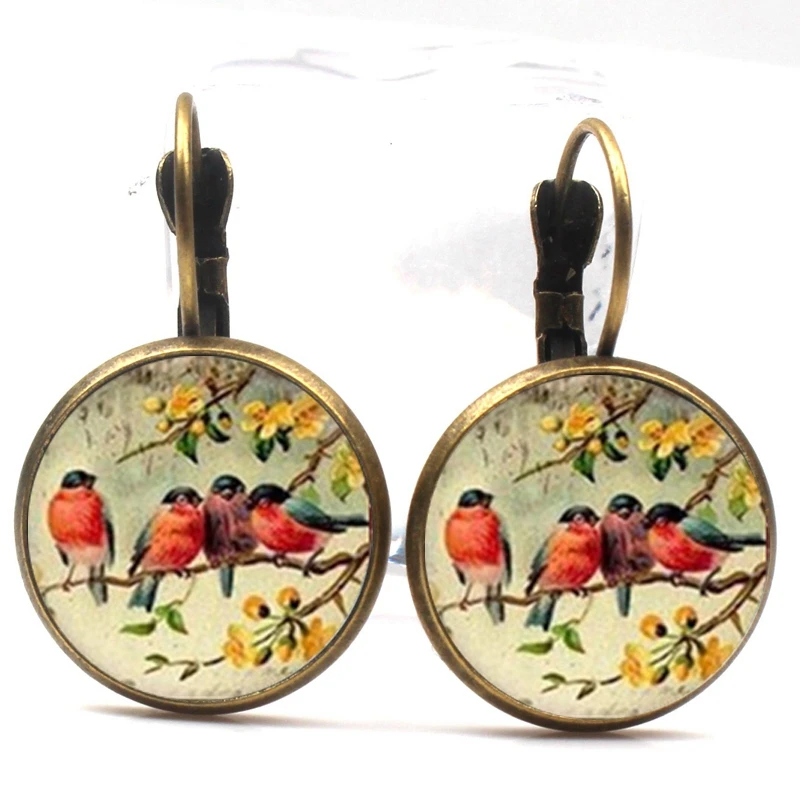 2019 retro women glamour antique bird earrings fashion lady wedding party jewelry fashion peacock hummingbird fun earrings gift