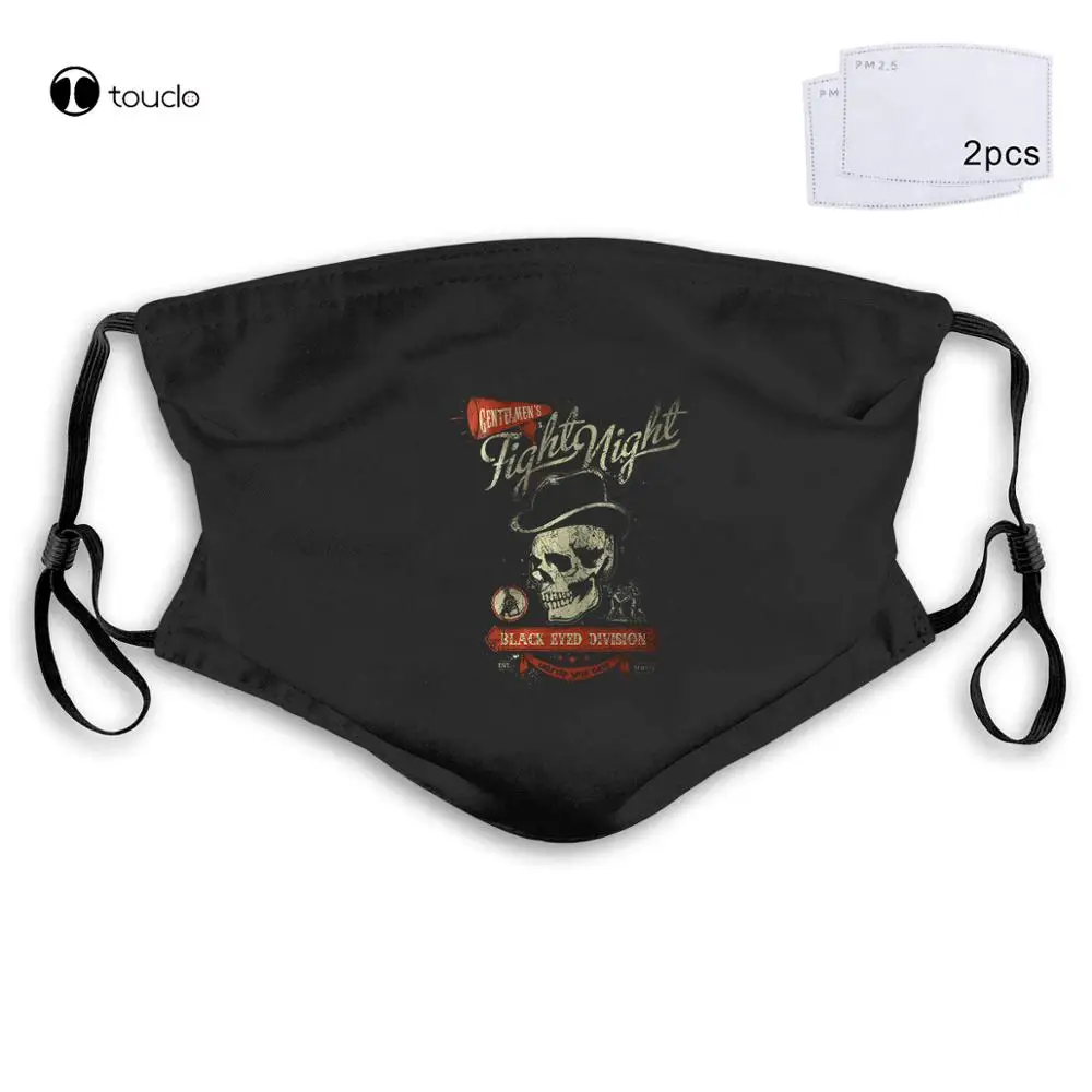 Fight Night Skull Oldschool Tattoo Boxings Mma Fighter Brand  Funny Casual Homme Face Mask Filter Pocket Cloth Reusable Washable