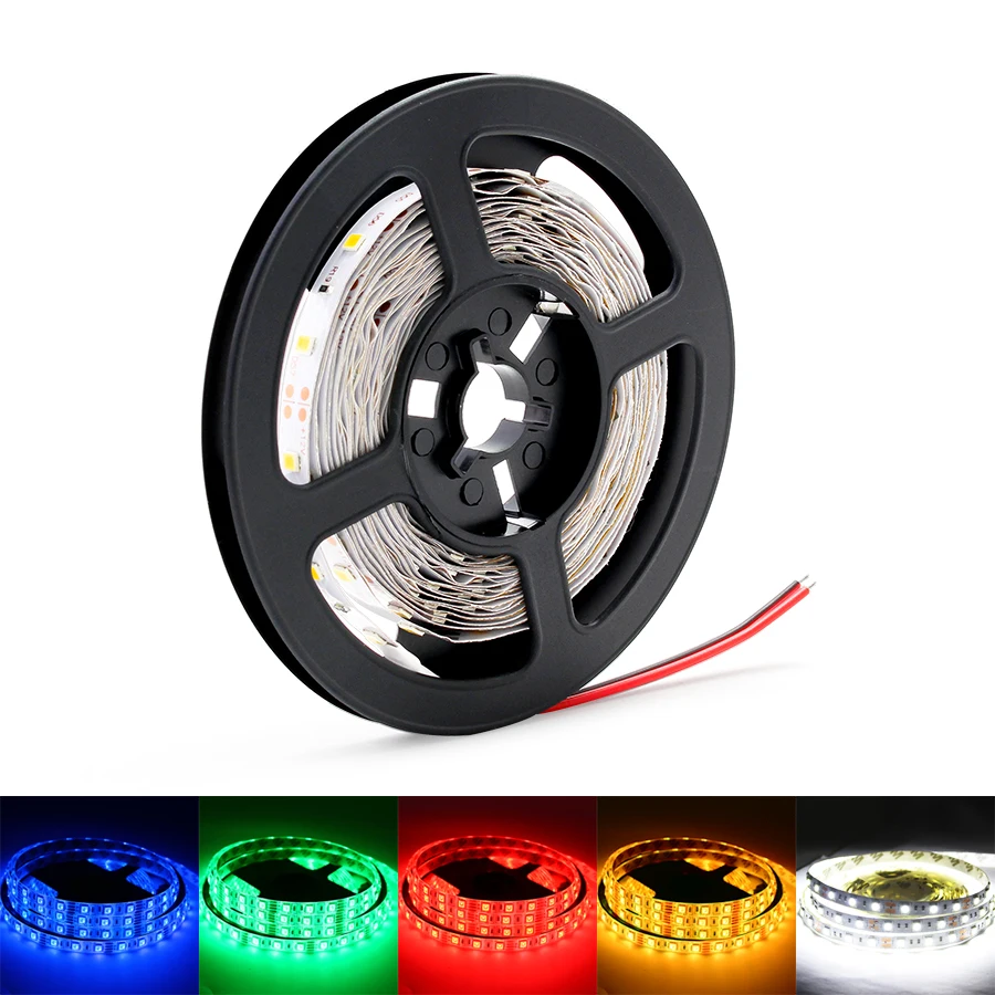 LED Strip DC 12V RGB LED Lights Waterproof SMD 2835 1M 2M 3M 4M 5M 60LEDS/M DC Female Connector RGB Neon LED Strip TV Backlight