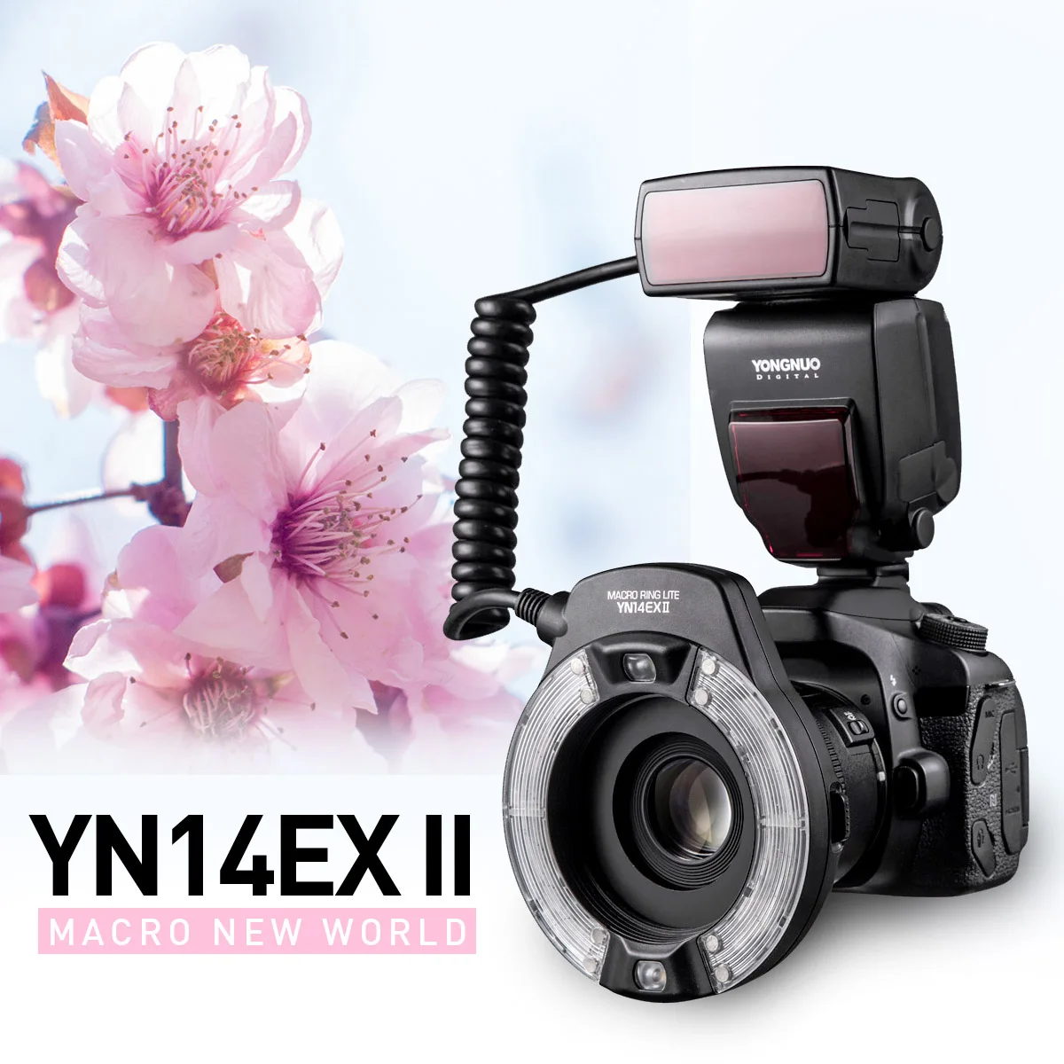 YONGNUO TTL YN14EX YN14EX II  LED Macro Ring Flash Speedlite Light for Canon EOS 1Dx 5D3 6D 7D 70D 80D Cameras Or Sony Cameras