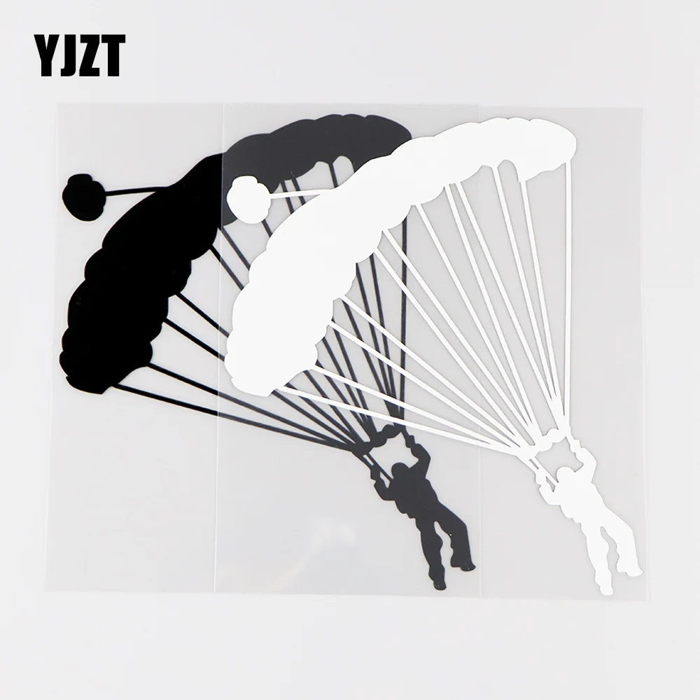 YJZT 15.6X13.6CM Paragliding Extreme Sports Decoration Funny Car Sticker Vinyl Decals Black / Silver 10A-0096