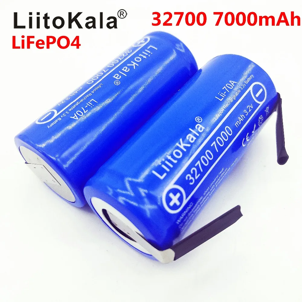 2021 LiitoKala 3.2V 32700 7000mAh 6500mAh LiFePO4 bateria 35A ciągłe rozładowanie maksymalnie 55A bateria o dużej mocy + arkusze niklu