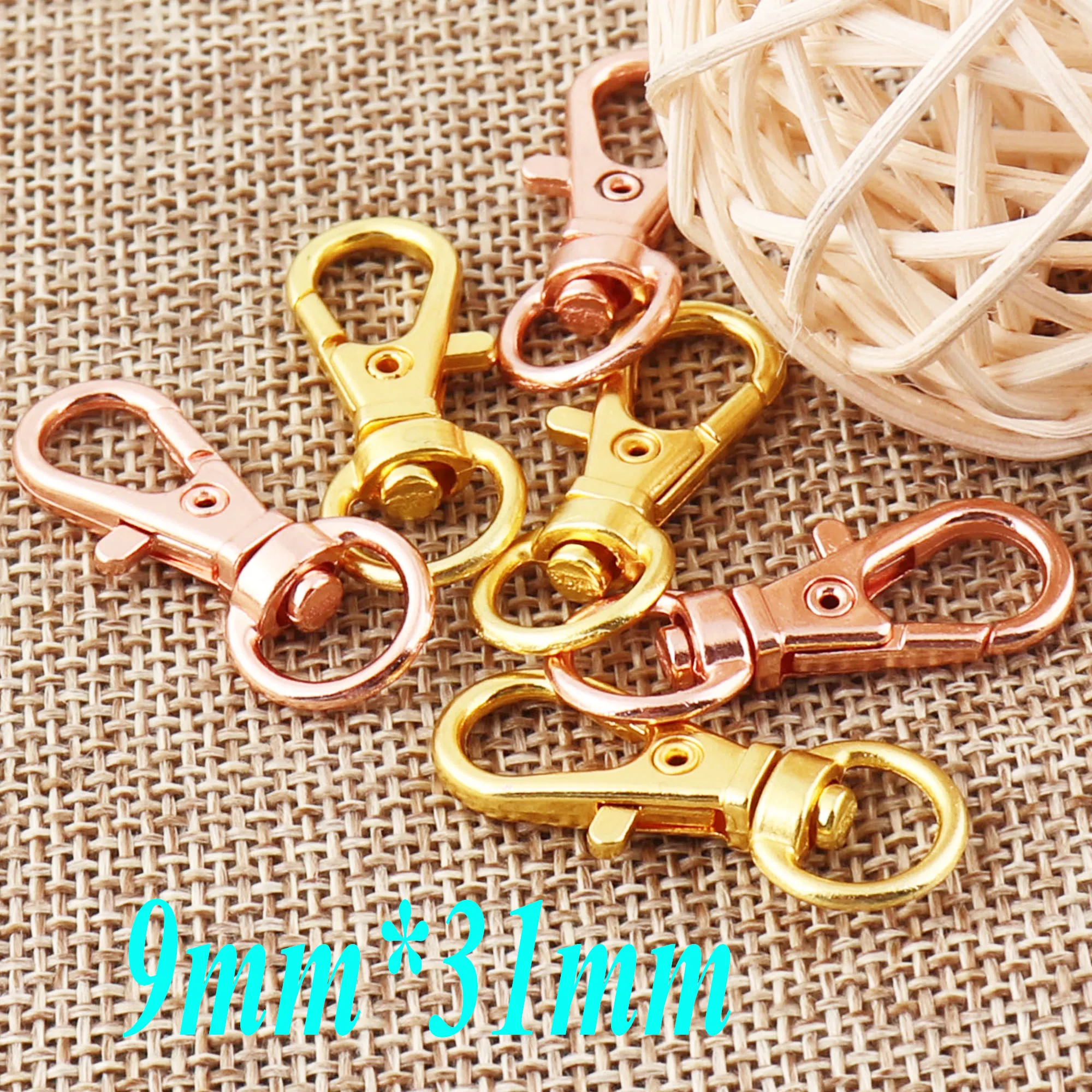 20 pcs Lobster Swivel Clasps Gold Rose Gold Claws Carabiner Snap Buckle Gate Bag Purse Strap Handbag hardware Purse Hook Clasp