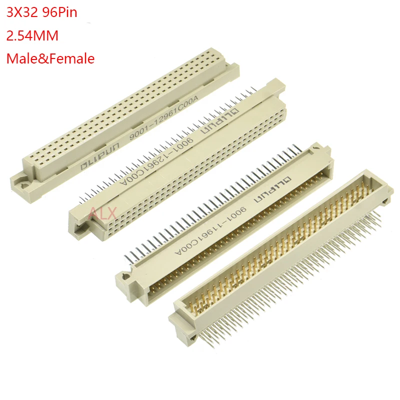 1pcs din 41612 Connector 3 Rows Plug Header Male Female Through Hole 3X32 96 Pin Pitch 2.54 mm 9001 11961 12961 13961 14961