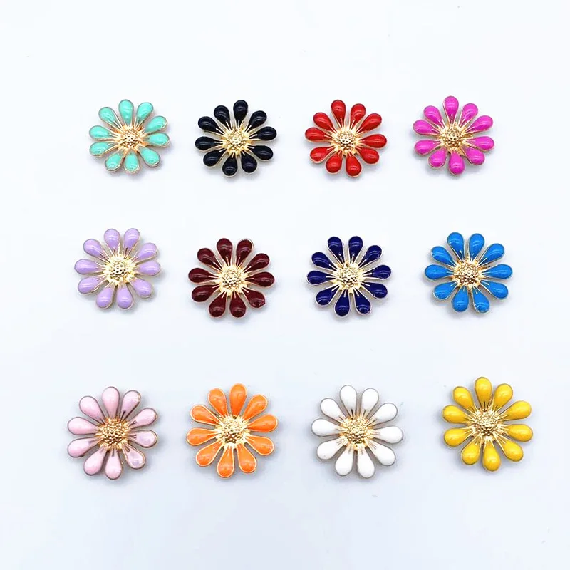 Alloy Metal10 pcs Metal Sun Flower Hair Accessories Jewelry Mobile Phone DIY Flower Heart Bow Party Bride wedding Beauty Making