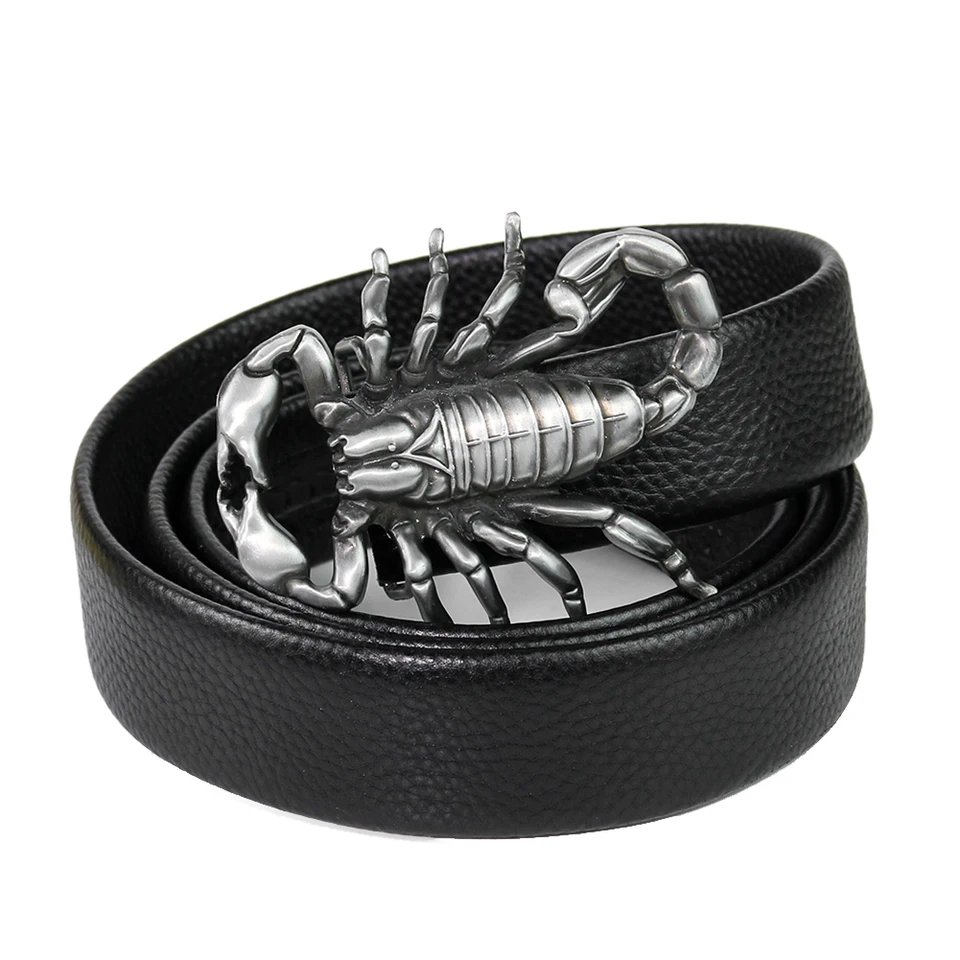 Cool Zinc Alloy Scorpion King Leather Belt Buckle Scorpid Western