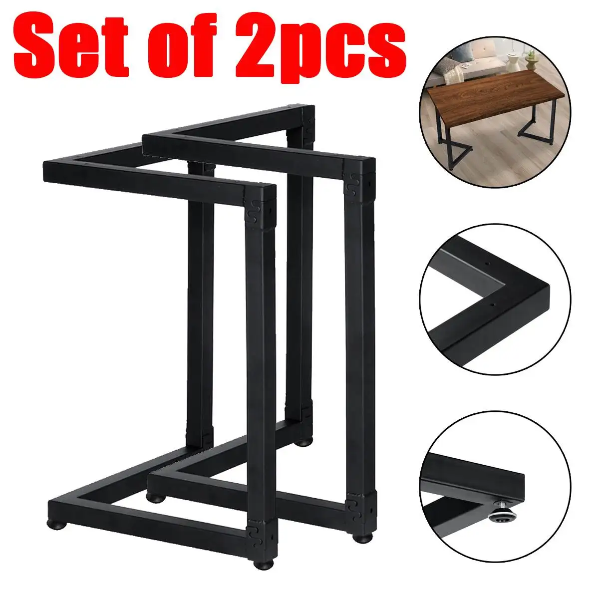 

2pcs 28inch Industrial Steel Table Legs V-Shape Frame Furniture Legs Stand Feet Metal Table Desk Leg with Floor Protection Pad