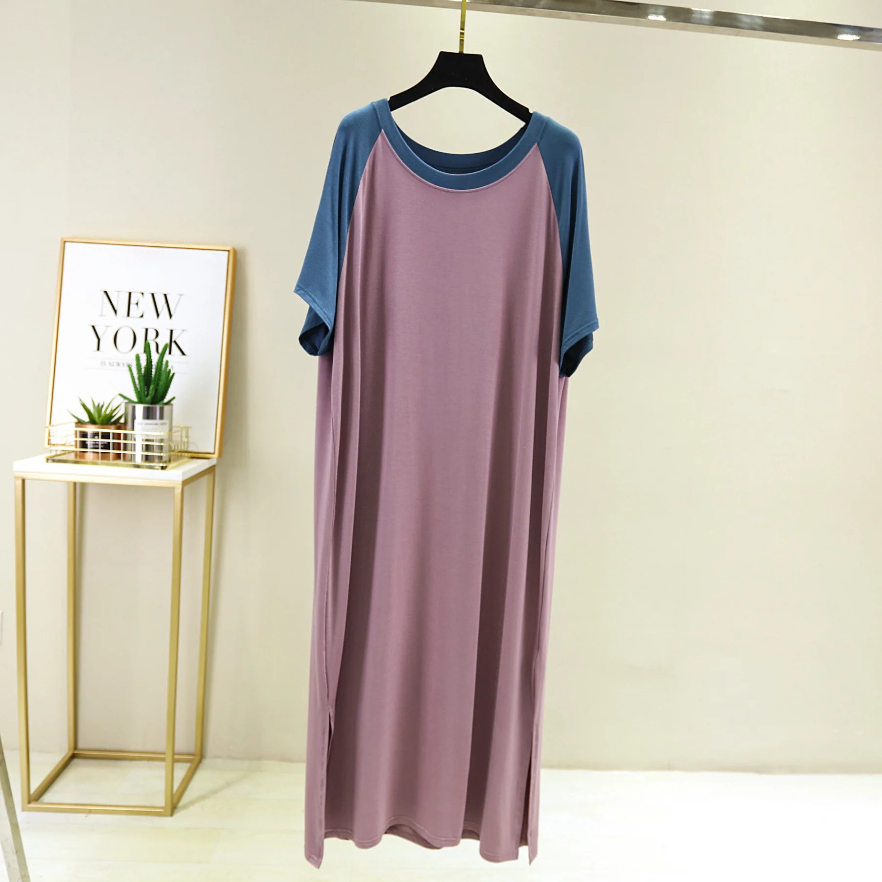 Đồ Ngủ Nữ Váy Ngủ Dài Đầm Ngủ Pijamas Nữ Homewear Nữ Tay Ngắn Xuân Hè Modal Rời Sleepdress