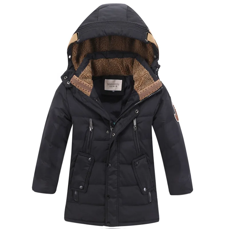 Duck Down Coat Thicken Warm Long Jackets Toddler Kids Outerwears Children's Down Coat Winter Teenage  Boys White