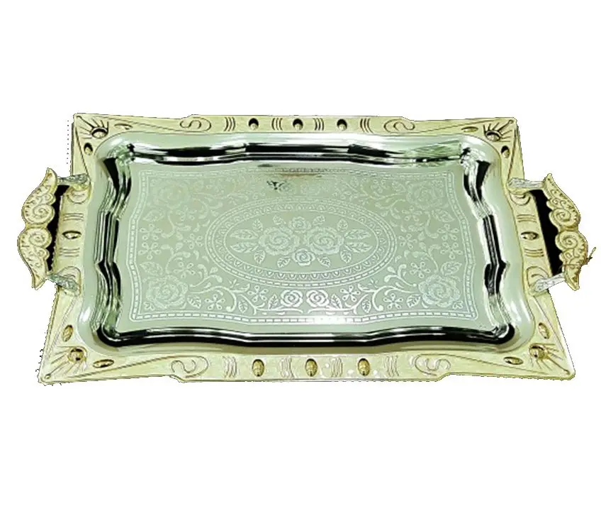 

DOLBOVI tray Luxury Cabochons Auriferous White medium 40X26Cm tray поднос plateau de service