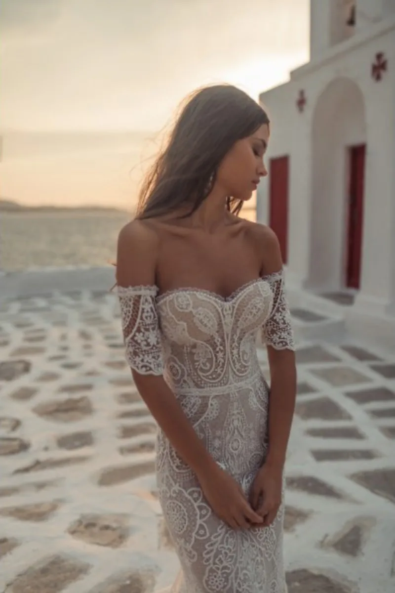 2020 sereia vestidos de casamento querida apliques de renda cheia sereia vestidos de noiva sexy sem costas varredura trem vestido de casamento