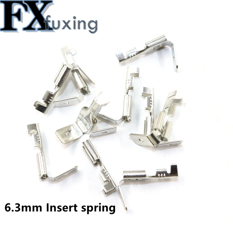 50Set 6.3mm 4.8mm  Against The Back Shoulder Of Male and Female Plug Spring Terminals Inserted Cold Terminal With Case Connector