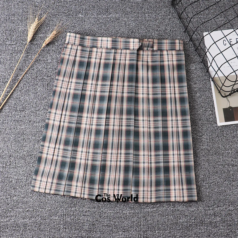 [ShaHua] Mädchen der Sommer Hohe Taille Gefaltete Röcke Plaid Röcke Frauen Kleid Für JK Schuluniform Studenten Tücher