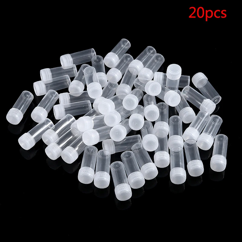 20Pcs 5ml Plastic Bottle Sample Jar 5g Small Barrel Vials Medicine Pill Liquid Powder Capsule Storage Container Packing Bottles