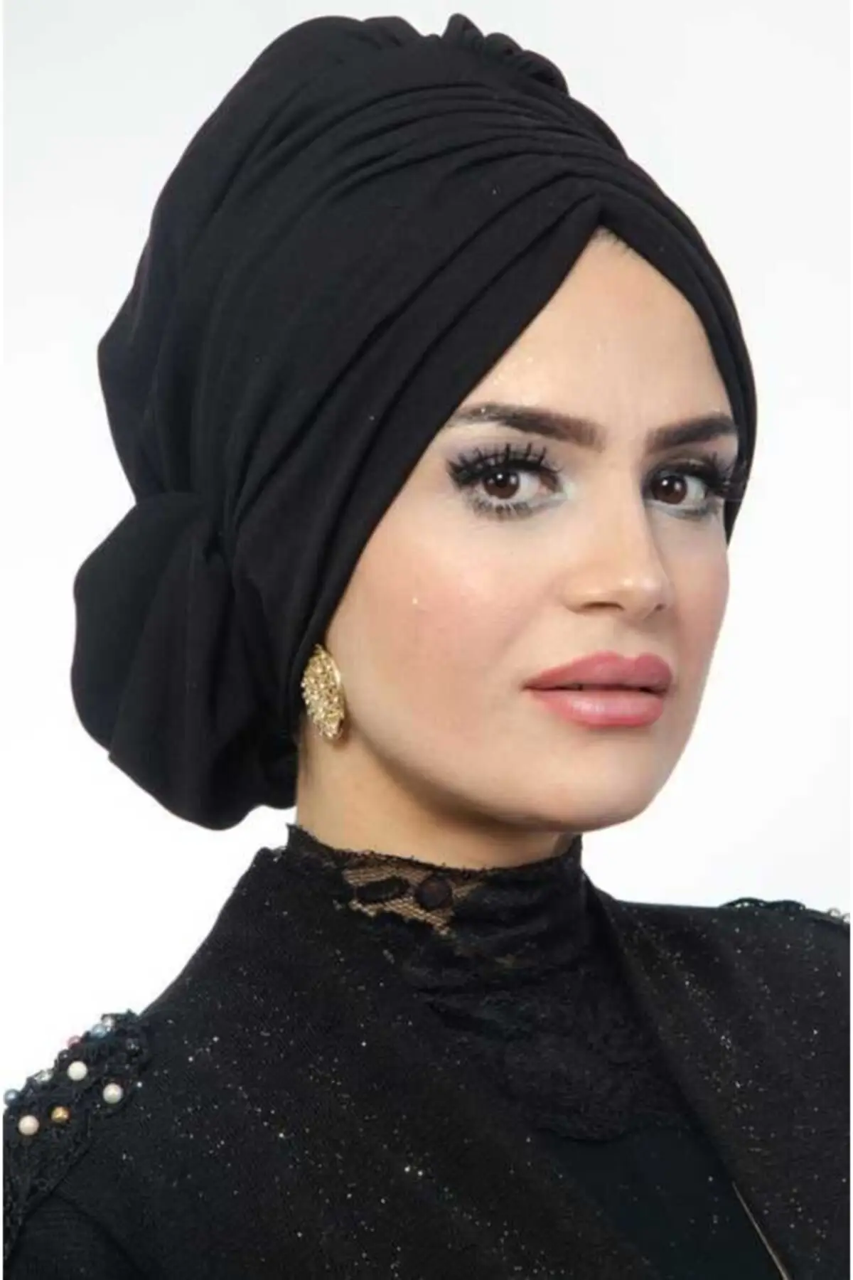 Women's Black Instant Hijab