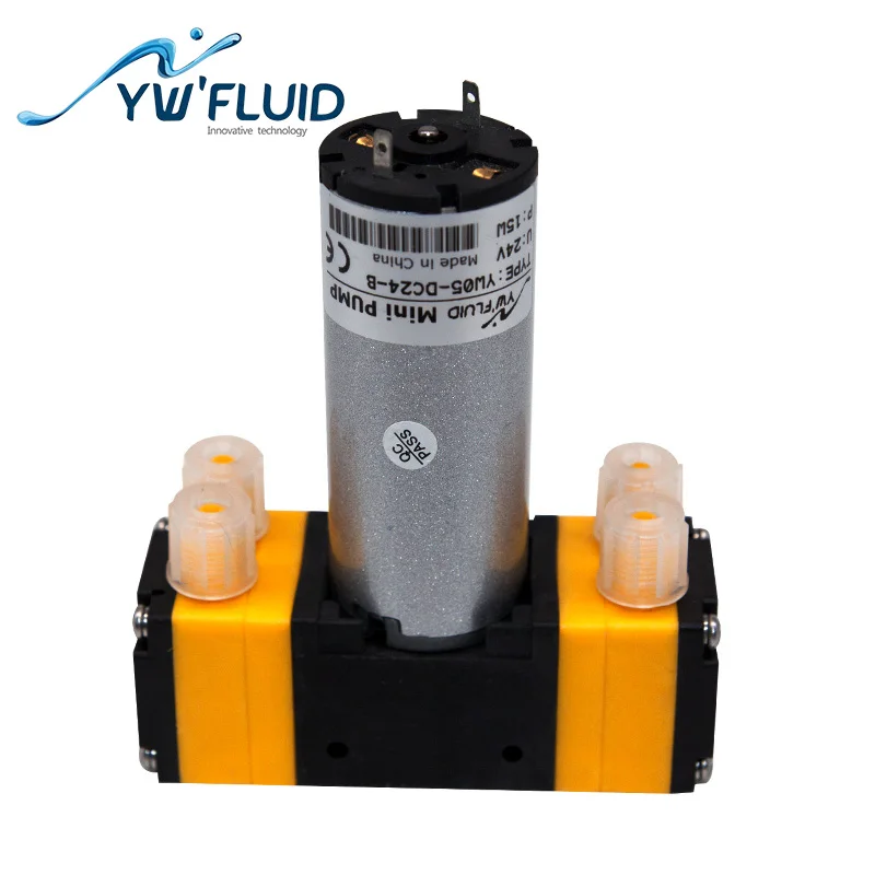 YWfluid  24/12V  long-life DC motor mini diaphragm air/liquid pump used for Dialysis machines  YW05B-DC