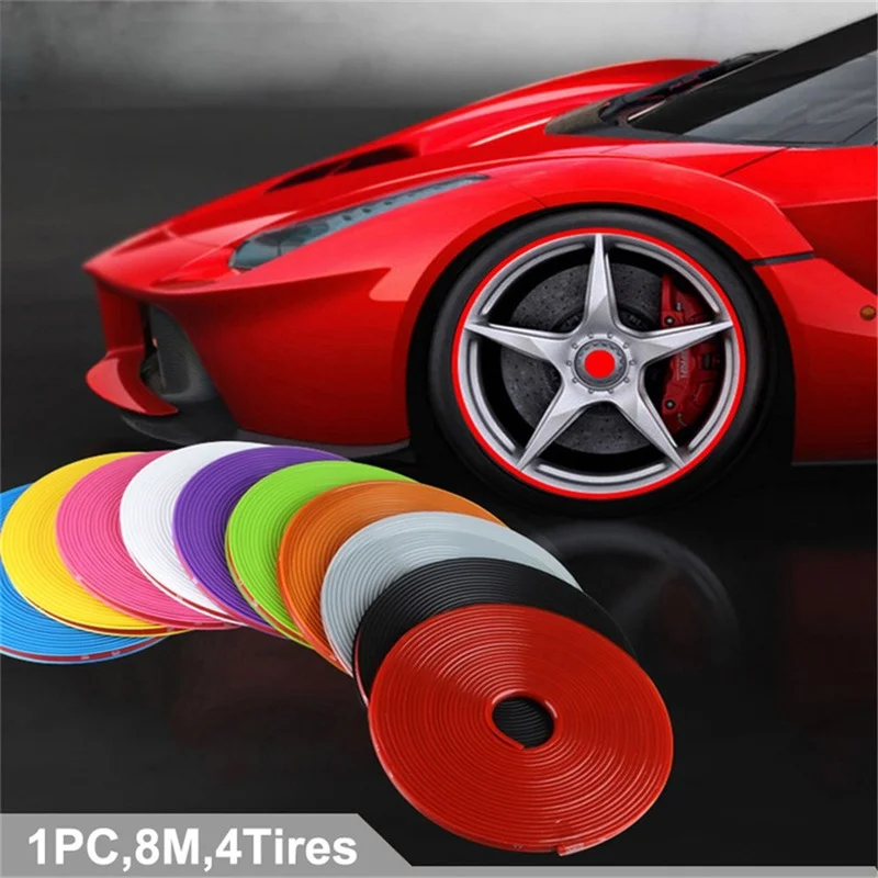 8M Car Wheel Tire Rims Plated Protection Strip Sticker For Honda Civic 4d CRV Accord Dio Fit City Jazz 8th 10th gen Hornet 7 fc5