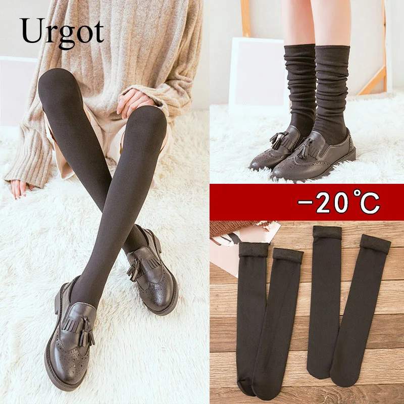 

Urgot 1 Pair Plus Velvet Socks Women's Long Tube Autumn Winter Cotton Bottom Thicken Fashion Pop Women Girls Warm Ins Tide Socks